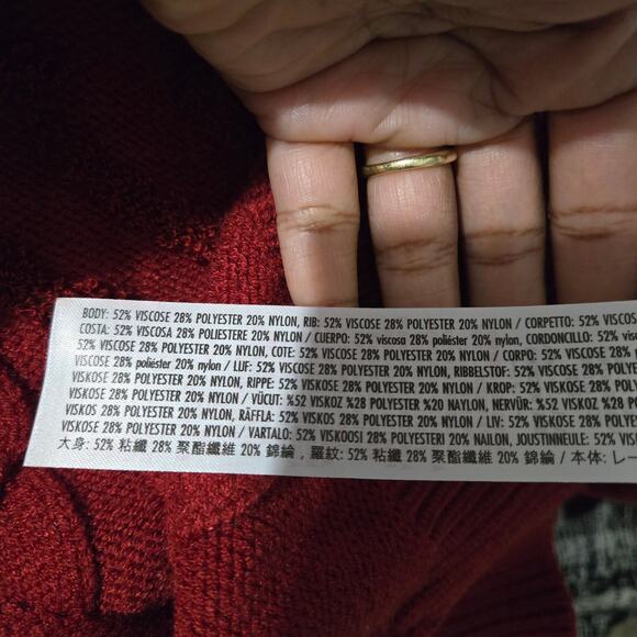 Disney Parks Mickey Mouse Cable Knit Sweater Red Pullover Textured Crew Neck XS - Picture 14 of 14